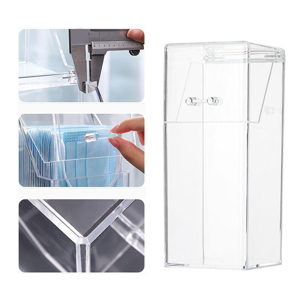 Face Mask Storage Box - Distributeur de masques faciaux avec couvercle,