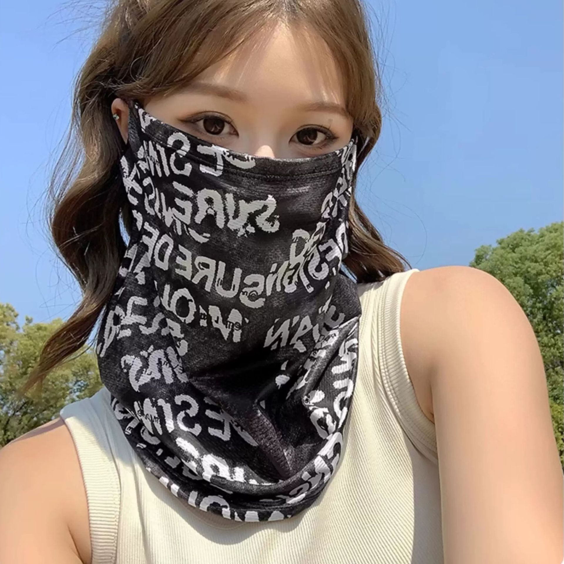 Neck Gaiter Face Cover - Cache-cou respirant en soie glacée avec